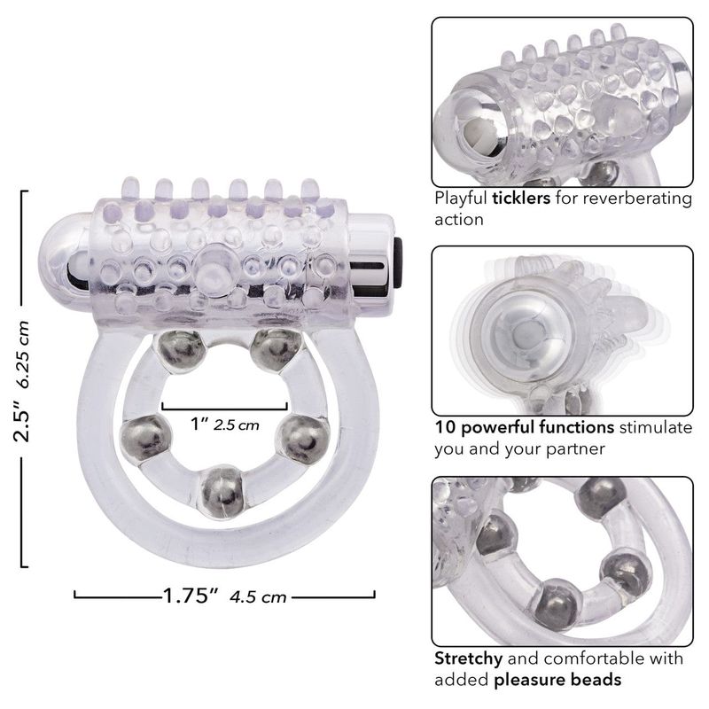 Anneau D'érection Vibrant Rechargeable - 5 Beads Maximus Ring CalExotics Sensations plus