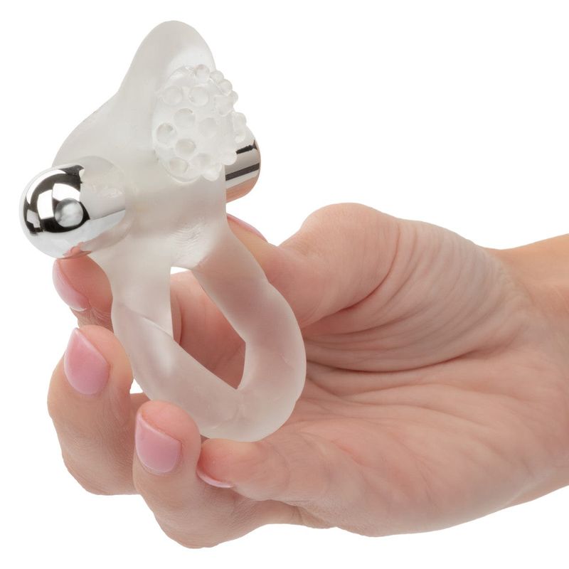 Anneau D'érection Vibrant Rechargeable Nubby Lover's Delight | 10 fonctions de vibration, pulsation CalExotics Sensations plus