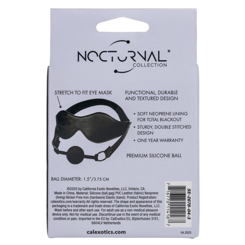 Bâillon Boule Respirant & Masque - Nocturnal Collection | Jeu BDSM, Confort & Style Calexotics Sensations plus