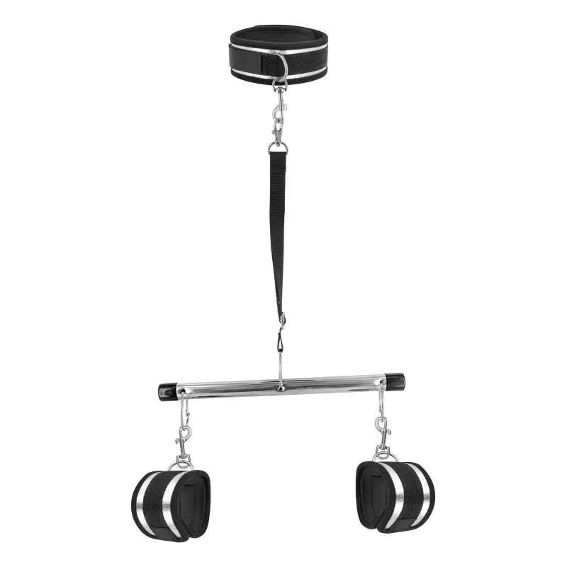 Barre de Soumission, Menottes, Collier & Laisse - FetishTentation | Ensemble BDSM Ajustable FetishTentation Sensations plus