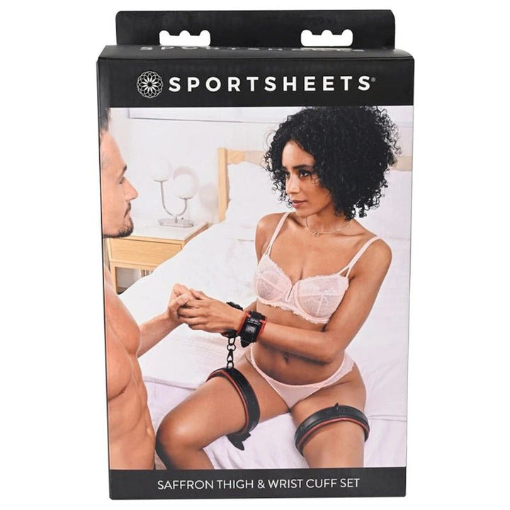Bondage - Sportsheets - Saffron Thigh & Wrist Cuff Set Sportsheets Sensations plus