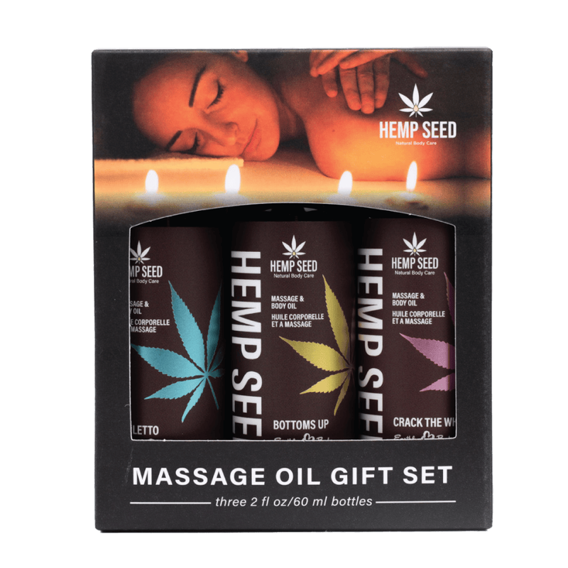 Coffret 3 Huiles de Massage - Hemp Seed Gift Set | Noël, Saint-Valentin & Moments Sensuels Earthly Body Sensations plus