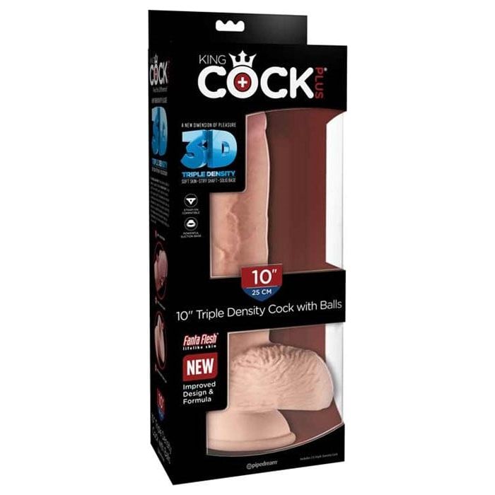 Dildo - King Cock Plus - 10 pouces - Avec Testicules Pipedream Sensations plus