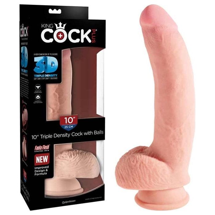 Dildo - King Cock Plus - 10 pouces - Avec Testicules Pipedream Sensations plus