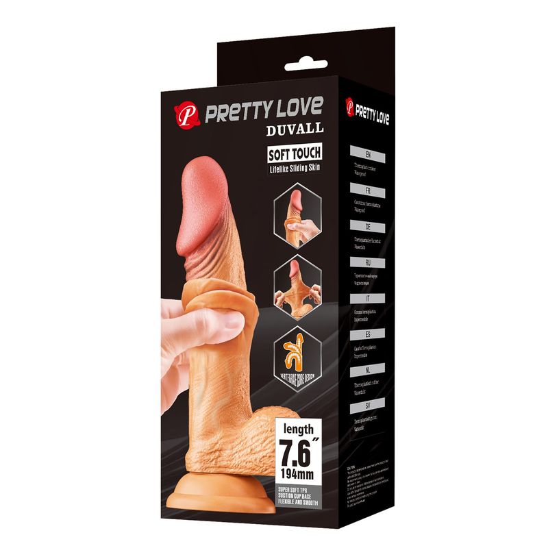Dildo Réaliste Articulé - Pretty Love Duvall 19,4 cm | Ventouse Pretty Love Sensations plus