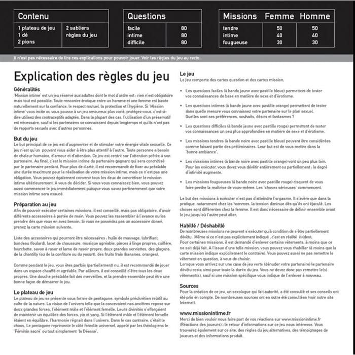 Jeu - Tease & Please - Mission Intime Tease & Please Sensations plus