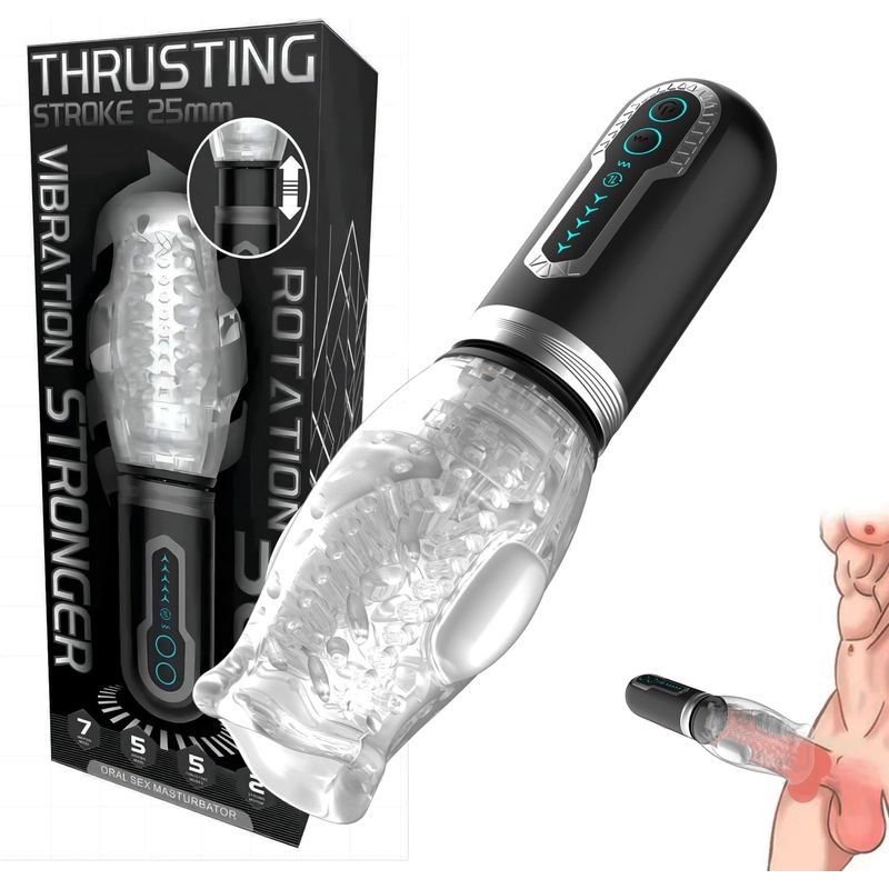 3 in 1 rotating and vibrating masturbator - Scewell - Thrusting Stroke   Sensations Plus