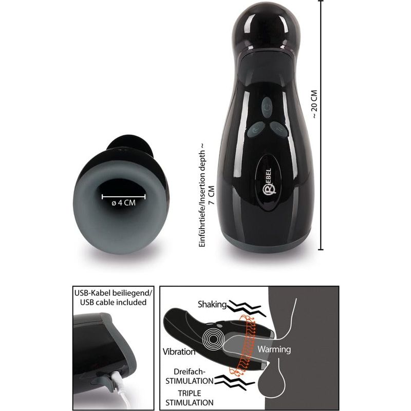 Masturbateur Vibrant - Rebel - Masturbator Three functions Rebel Sensations plus