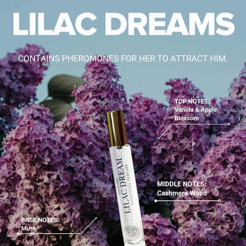 Parfum aux phéromones femme - Bloom Lilac Dream | Séduction pour la soirée Eye of Love Sensations plus