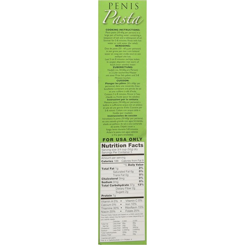 Pâte Alimentaire Humoristique - Hott Product - Penis Pasta Sensations Plus Sensations plus