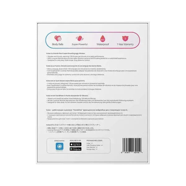 Vibrateur à Distance - Lovense - Vulse Thrusting Vibrating Egg Lovense Sensations plus