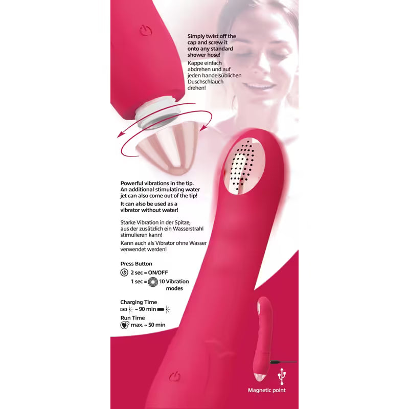 Vibrateur & Douche Clitoris - Showers to Orgasm | 10 Modes de Vibrations & Jets d’Eau You2Toys Sensations plus