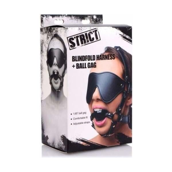 Ball Gag - Strict - Blindfold Harness & Ball Gag STRICT Sensations plus