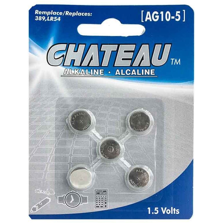 Piles - Chateau Alkaline - AG10-5 Chateau Manis Electronics Sensations plus