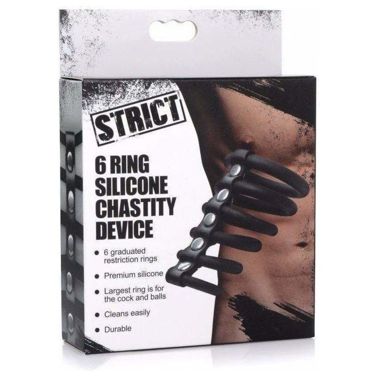 Cage de Chasteté - Strict - 6 Ring Silicone Chastity Device STRICT Sensations plus