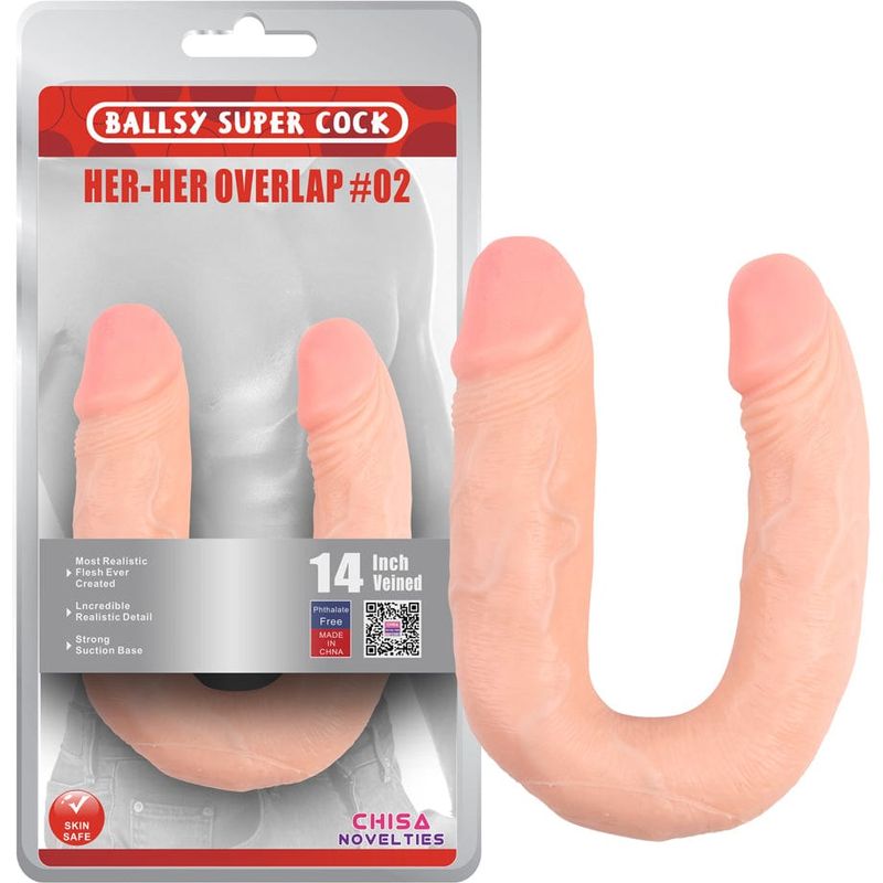 Dildo Double - Ballsy Super Cock - Her-Her Overlap #2 - 14 pouces Ballsy Super Cock Sensations plus