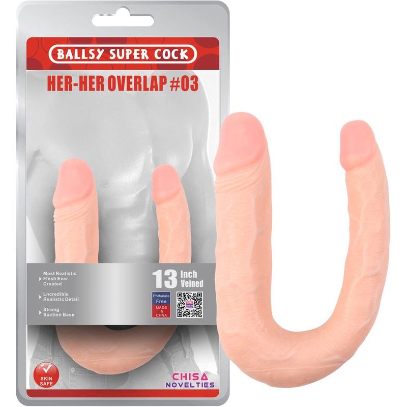 Dildo Double - Ballsy Super Cock - Her-Her Overlap #3 - 13 pouces Ballsy Super Cock Sensations plus