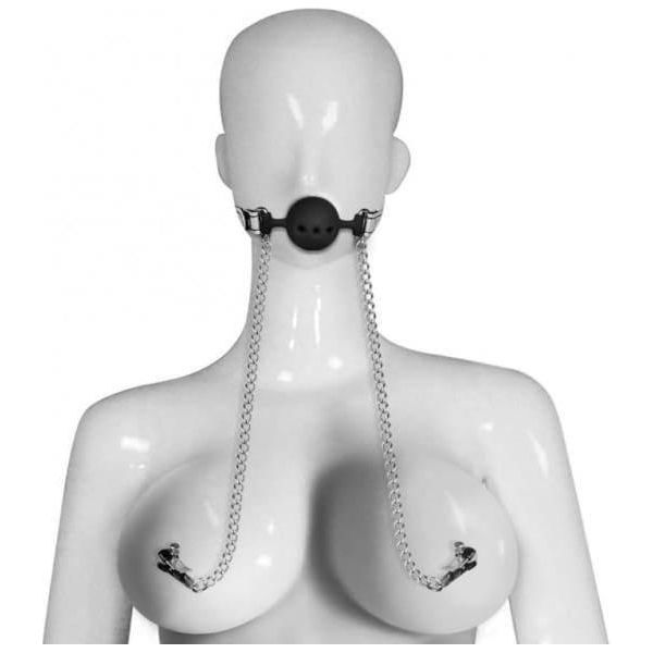 Fetish - Bondage Fetish - Ball Gag avec pinces à seins Bondage Fetish Sensations plus