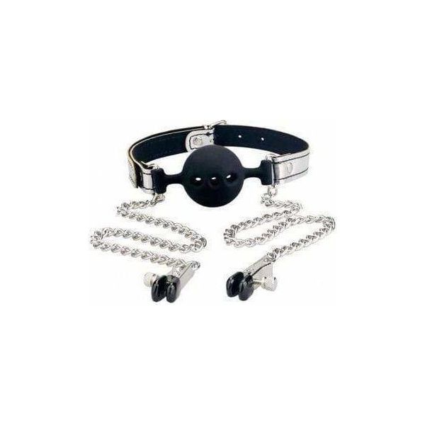 Fetish - Bondage Fetish - Ball Gag avec pinces à seins Bondage Fetish Sensations plus