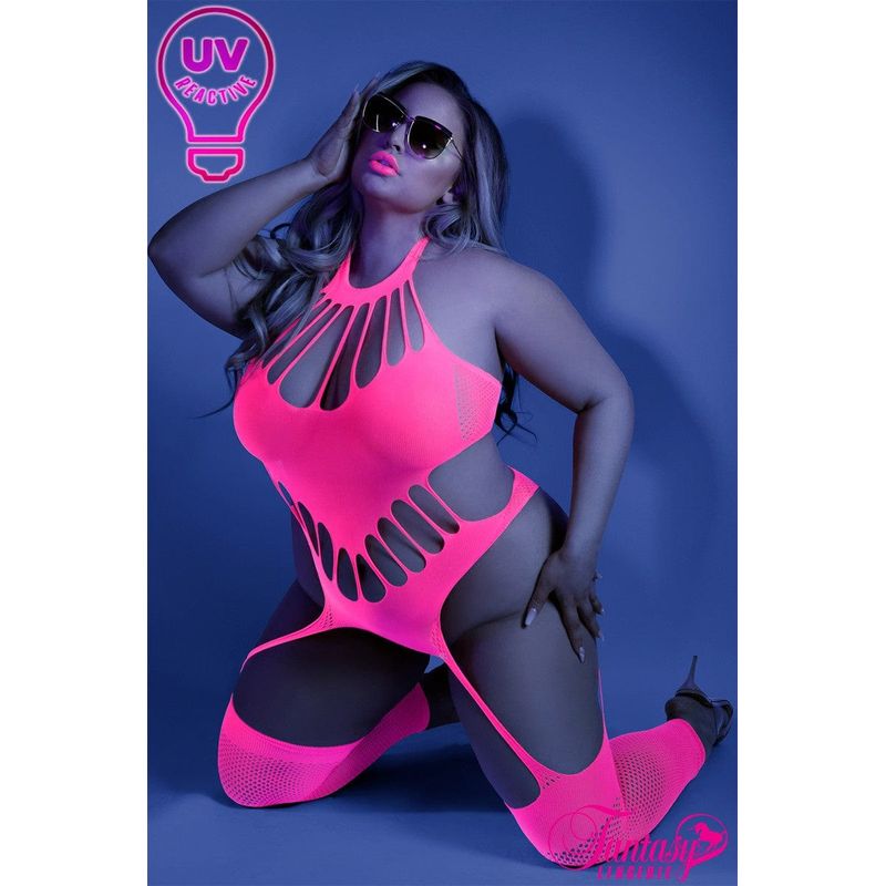 Lingerie Fantasy - Glow - Teddy avec bas 2111 Fantasy Lingerie Sensations plus