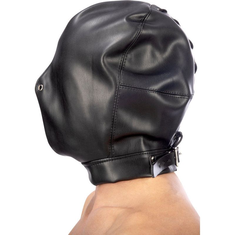 Masque BDSM - FetishTentation - Cagoule BDSM en simili-cuir fermée FetishTentation Sensations plus