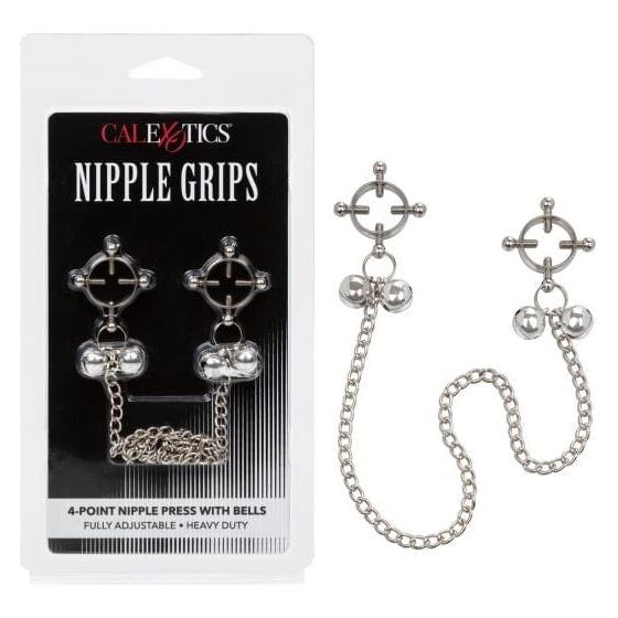 Pinces à Seins - CalExotics - 4-Point Nipple Press with Bells CalExotics Sensations plus