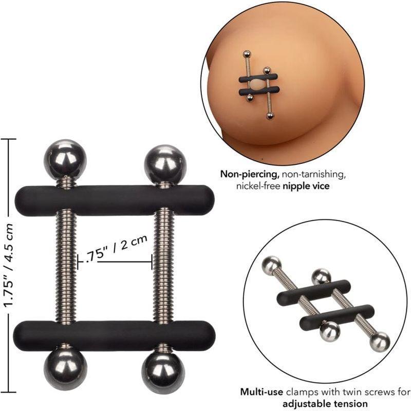 Pinces à Seins - CalExotics - Nipple Grips Power Grip Crossbar Nipple Vices CalExotics Sensations plus