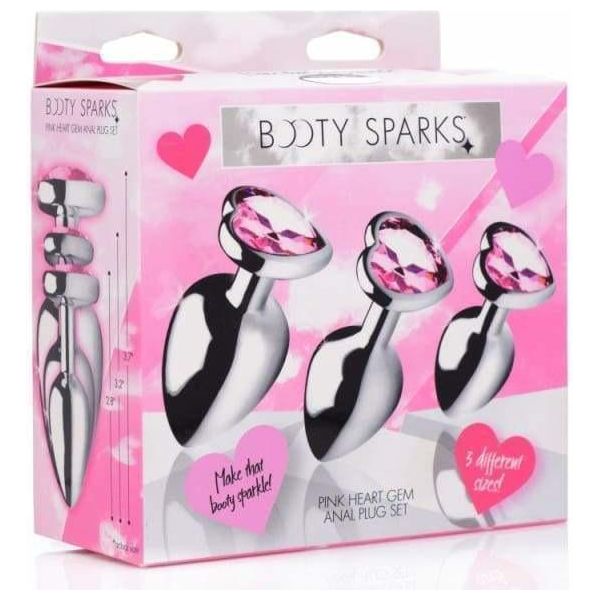 Plug Anal - Booty Sparks - Ensemble avec Diamants en Coeur XR brands Sensations plus
