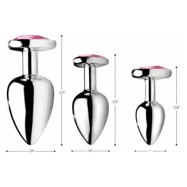Plug Anal - Booty Sparks - Ensemble avec Diamants en Coeur XR brands Sensations plus