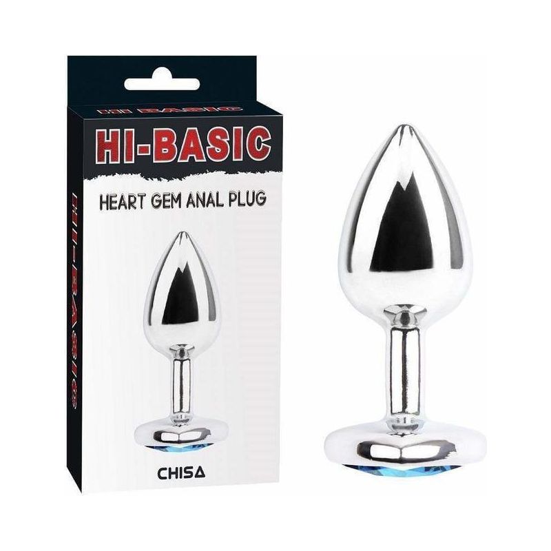 Plug Anal - Hi Basic - Heart Gem Bleu - Plug Silver Hi-Basic Sensations plus