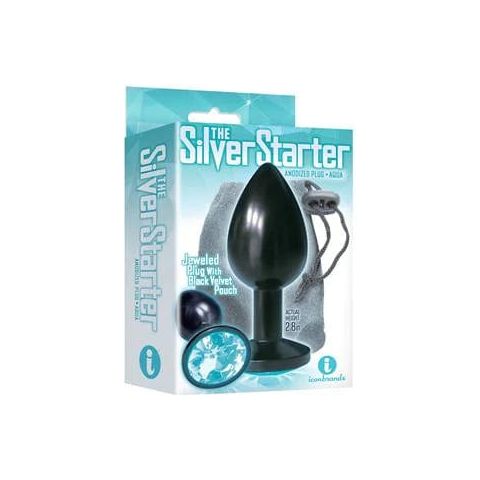 Plug anal - The Silver Starter - Rond format petit noir Icon brands Sensations plus