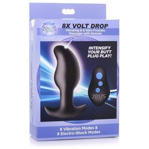 Électrostimulation - Zeus - 8X Volt Drop Vibrating & E-Stim Silicone Prostate Massager Zeus Sensations plus