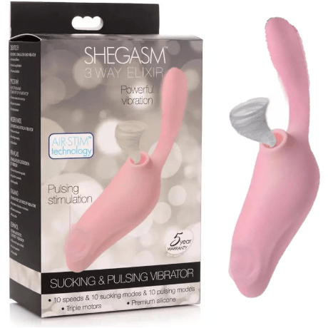 Vibrateur à Succion - Shegasm - 3 Way Elixir Sucking and Pulsing Vibrator Shegasm Sensations plus