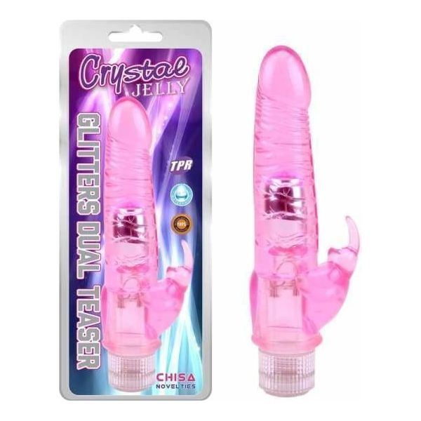 Vibrateur - Crystal Jelly - Glitters Dual Pleasure Teaser Crystal Jelly Sensations plus