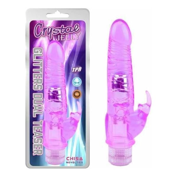 Vibrateur - Crystal Jelly - Glitters Dual Pleasure Teaser Crystal Jelly Sensations plus