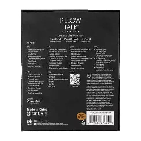Vibrateur - Pillow Talk Secrets - Passion Pillow Talk Sensations plus