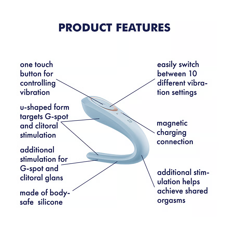 Vibrateur pour Couples - Satisfyer Double Classic | Double Stimulation Clitoris & Point G Satisfyer Sensations plus