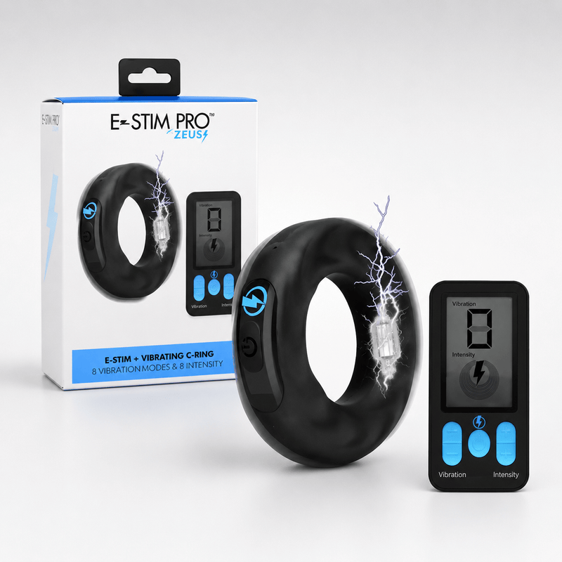Anneau Vibrant & Électrostimulation - Zeus E-Stim Pro | Contrôle Sans Fil
