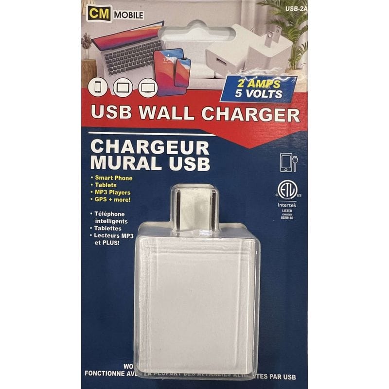 Accessoire de recharge - CM Mobile - Chargeur mural USB adaptateur de courant 5V2A Chateau Manis Electronics Sensations plus