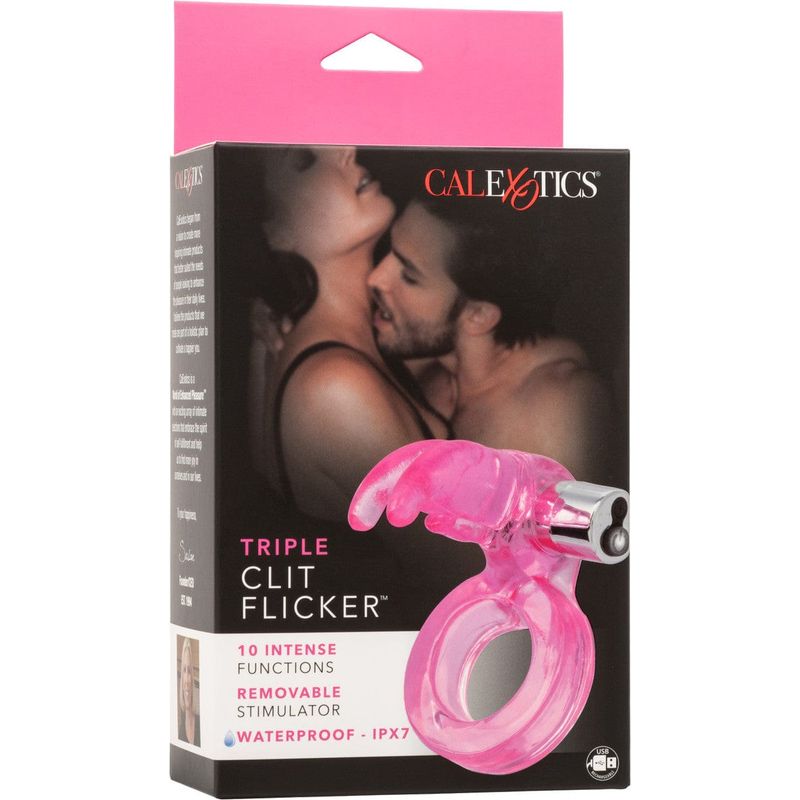 Anneau D'érection Vibrant - CalExotics - Triple Clit Flicker CalExotics Sensations plus