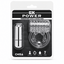 Anneau D'érection Vibrant  GK Power | Gaine & Double Anneau GK Power Sensations plus