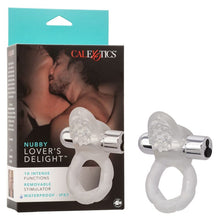 Anneau D'érection Vibrant Rechargeable Nubby Lover's Delight |  10 fonctions de vibration, pulsation CalExotics Sensations plus