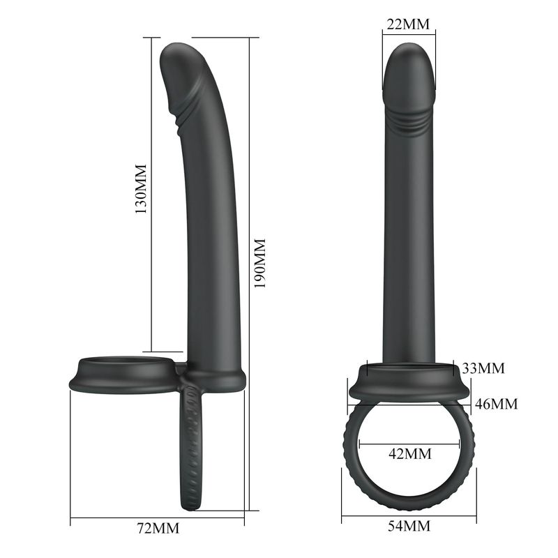 Anneau Double Pénétration - Pretty Love Moses | Double Cockring avec Dildo Anal Réaliste Pretty Love Sensations plus