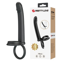 Anneau Double Pénétration - Pretty Love Moses | Double Cockring avec Dildo Anal Réaliste Pretty Love Sensations plus