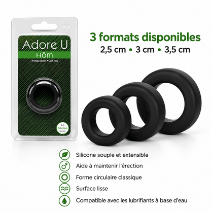 Anneau Pénien en Silicone - 3 Formats : 2,5 cm, 3 cm & 3,5 cm | Adore U Höm Adore U Höm Sensations plus