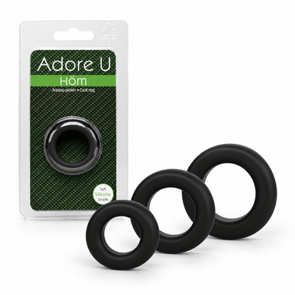 Anneau Pénien en Silicone - 3 Formats : 2,5 cm, 3 cm & 3,5 cm | Adore U Höm Adore U Höm Sensations plus