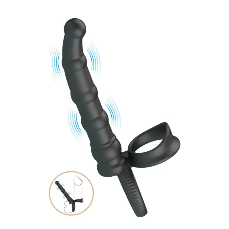 Anneau Vibrant Double Pénétration - Pretty Love Tatum | Double Cockring avec Dildo Anal Pretty Love Sensations plus