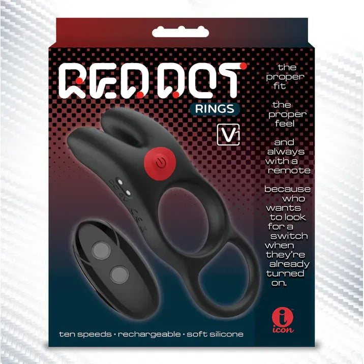 Anneau Vibrant Puissant - Red Dot Cock Ring V1 | 10 modes, Silicone, Étanche & Sans Fil Red Dot Cock Ring Sensations plus
