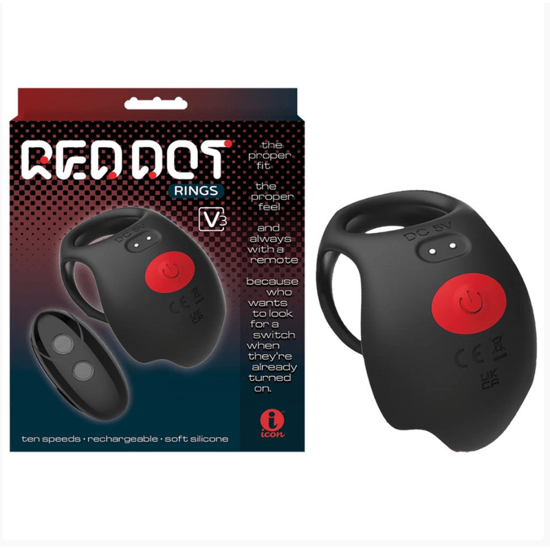 Anneau Vibrant & & Stimulant - Red Dot Cock Ring V3 | Stimule le Pénis & les Testicules Sensations Plus Sensations plus