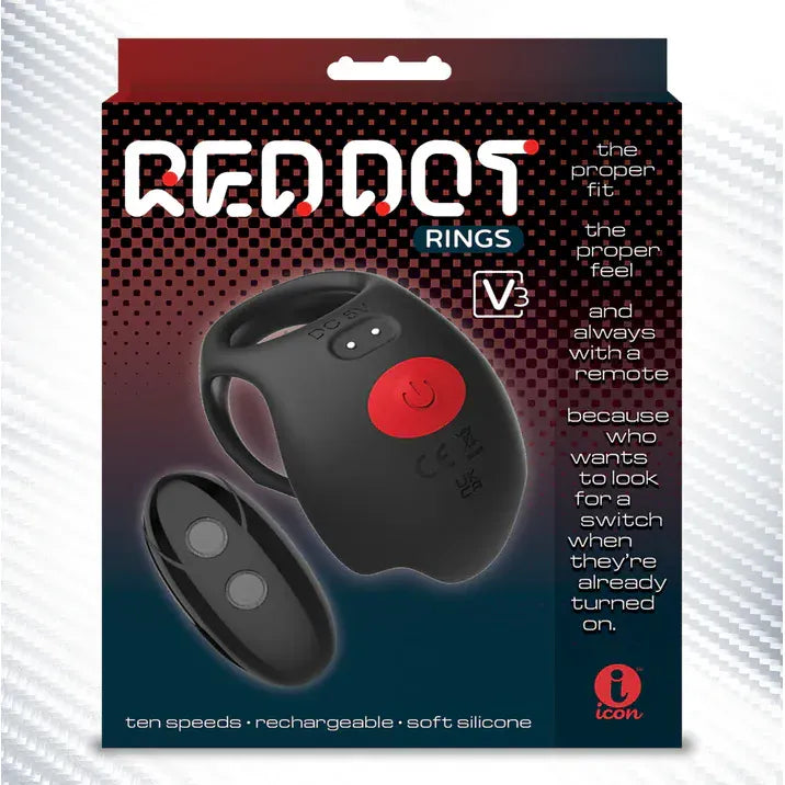 Anneau Vibrant & & Stimulant - Red Dot Cock Ring V3 | Stimule le Pénis & les Testicules Sensations Plus Sensations plus
